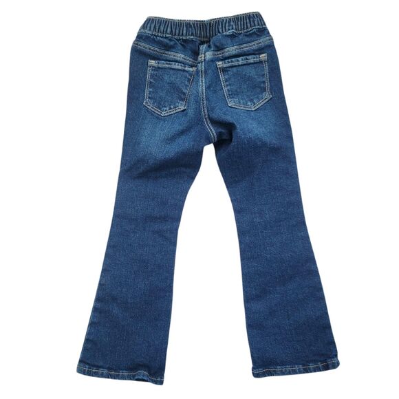 Old Navy Toddler Girl 5T Jeans High-Waisted Flare-Leg Pull-On Dark Wash - Picture 3 of 7